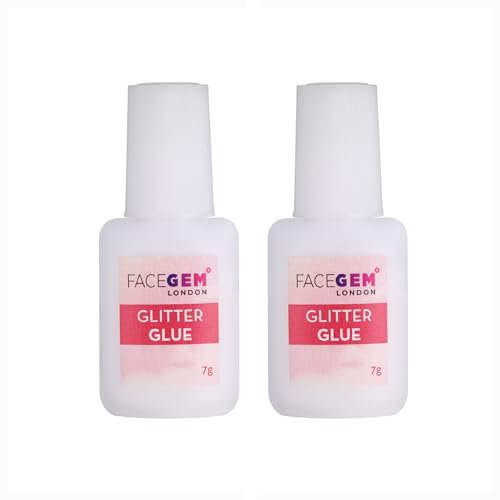 Colla per il corpo per tatuaggi glitterati per make up party, 2 pezzi colla glitter artistica, inodore e atossica, colla per la pelle per trucco con glitter grossi, feste, carnevale, Natale, cosplay,