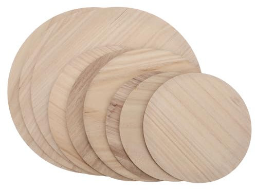 Selbstgemacht Holzkreis 9 Stück Rund, Unfertige Holzscheibe zum Malen