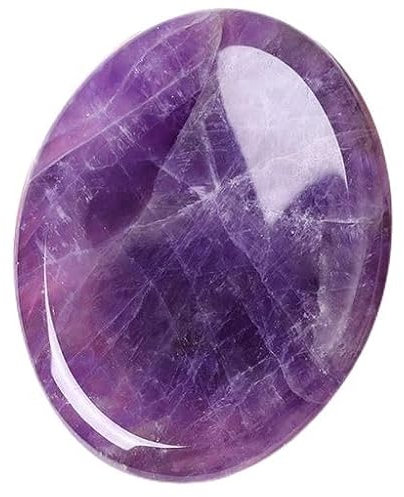GUJOXILA Amethyst Kristalle Steine Heilsteine Edelsteine Sorgensteine Daumen Heilkristalle Poliert Kristall Stein Oval Palmstein Spirituelle Meditation Stress Abbauen Meditation