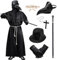 ALINILA Pestdoktor Kostüm Erwachsene Herren: Plague Doctor Costume und Pest Doktor Zubehör Set - Pest Arzt Outfits Männer für Halloween Karneval Fashing Carnival Cosplay - 7 Stück (S)
