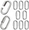 10 PCS Screw Quick Link Metal Carabiner Chain Connectors Heavy Duty D Shape Locking Clips for Outdoor Camping Climbing Fishing Hiking Traveling Accessories (M5)