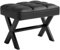 IBUYKE Petit 12 h Pied Tabouret, carré PU Pied Tabouret avec Pieds en métal X, Multifonctionnel utilisé comme Petite Table d'appoint, Tabouret de Marche pour Salon, Chambre à Coucher, Noir WBD012B