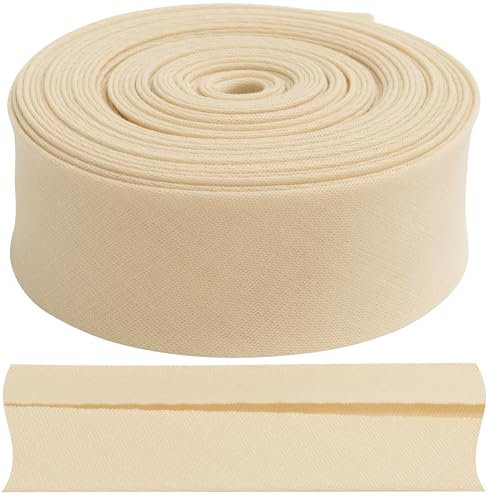 AERZETIX - C77475 - Band, Schrägband, gefaltet Naht 4.5 Meter x 23 mm - 20% Baumwolle und 80% Polyester - Farbe beige
