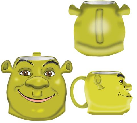 Silver Buffalo Shrek Face Grin 3D geformte Keramiktasse, 590 ml