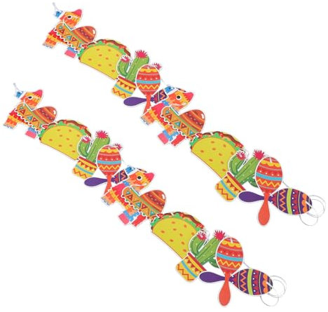 VILLCASE Pancarta De Cumpleaños De Cactus Decoración De Fiesta Temática Banderín Colgante