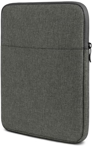 moex Tablet Hülle für Doogee T10W Tasche mit Reißverschluss und Fach für Zubehör, Nylon Stoff Sleeve weich Gepolstert, Schutzhülle Minimalistisch Dash Case, Dunkelgrau