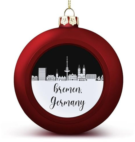 Deutschland Bremen Skyline Xmas Balls Ornamente Bremen City Silhouette Weihnachtsschmuck Baumkugeln für Urlaub Hochzeit Party Dekoration Xmas Hängende Kugeln Baumschmuck