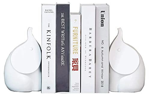 YTGHBIML cale Livres Serre-Livres Résine Éléphant Décor Serre-Livres Animaux Mignons Tenir des Livres Livre Antidérapant Tenir des Livres 4,7x4,7x8,2 Pouces 1 Paire De Bouchons De Livre Cadeau