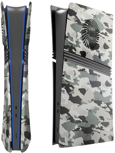 Placa Frontal para PS5 Pro, Placa Frontal de Cubierta Trasera con Ventilación de Refrigeración, Placa de Repuesto de Camuflaje para Carcasa a Prueba de Polvo (Edición Digital)