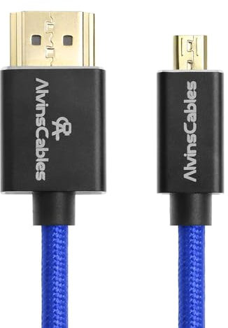 Alvin's Cables Cable en espiral 8K 2.1 Micro HDMI a HDMI para Atomos Ninja V, 8K @60Hz 4K @60Hz Cable HDMI de alta velocidad para Sony A7RIII A7II A7M3, para Canon R5 M6, para FUJIFILM X-T4 X-T3