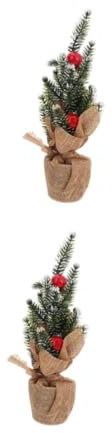 ABOOFAN 2 STK Weihnachtsbaum weihnachtsdeko Christmas Tree wainachtendeko weihnchtsdeko weinachtsbaum Girlande Bonsai Kleiner Bonsai weihnachtsschmuck Sport Green