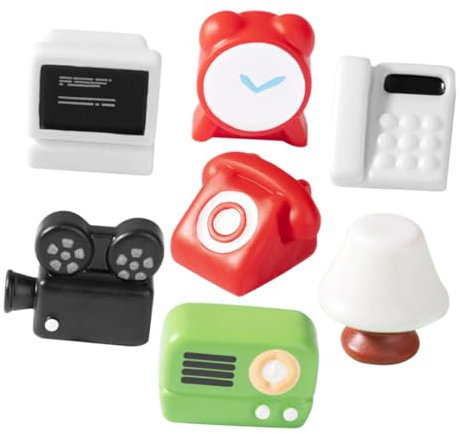 ibasenice Kit Radio Retrò Da 7 Pezzi Decorazioni Vintage Per Ragazzi E Ragazze Proiettore Spaziale E Mobili Per Case in Miniatura