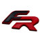 Generico Adesivo con Logo FR in Metallo 3D for carrozzeria, Baule Posteriore, Distintivo Auto(Black Red-Red Border)