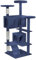 FIVMEN Rascador grande de 130 cm de alto, color azul, con columnas para rascar, cueva para gatos, plataformas, escaleras, muebles para gatos, árbol trepador para gatos, 49 x 49 x 130 cm