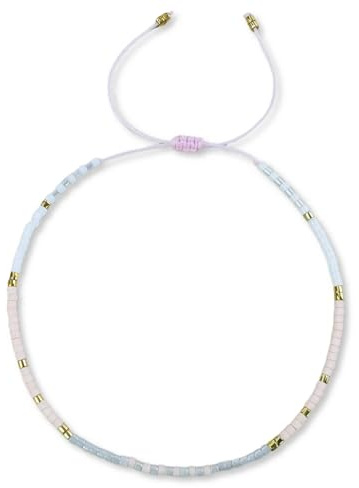 Lu&Ann Miyuki Perlenarmband – Handgemacht, Verstellbar, Zartes Design für Damen & Teenager – Boho Stil, Ideal zum Kombinieren & Verschenken, Umweltfreundlich verpackt (Soft Glow)