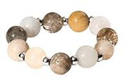 Purelei® Island Dawn Ring Damen – Flexibler Anxiety Ring mit echten Edelsteinen & Metallperlen – 18K vergoldet, Silber oder Roségold – Boho-Chic Schmuck – Größen S/M & M/L (Silver, S/M)