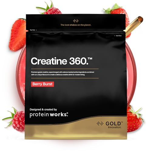 Protein Works | Creatine 360 - Gold, Berry Burst, 60 Servings, 300g | Advanced Creatine Monohydrate, CoQ10, Aquamin, Magnesium, Vitamin D3 & B6, Supports Energy, Focus & Mental Performance