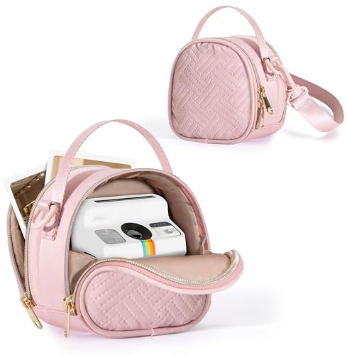 Prokva Mini Camera Bag Compatible with Polaroid Go, Camera Sling Bag, Pink | Compatible with Polaroid Go Gen2 Gen3, Film Storage Pocket, Adjustable Straps, Empty Bag Only