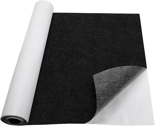 LOMUG Filz selbstklebend 3 mm, 30 x 150 cm, Klebefilz, Klebevlies, Vlies Selbstklebend, Filzstoff für Möbel und Bodenschutz, DIY Basteln und Innenverkleidung (Schwarz, 30X150CM)