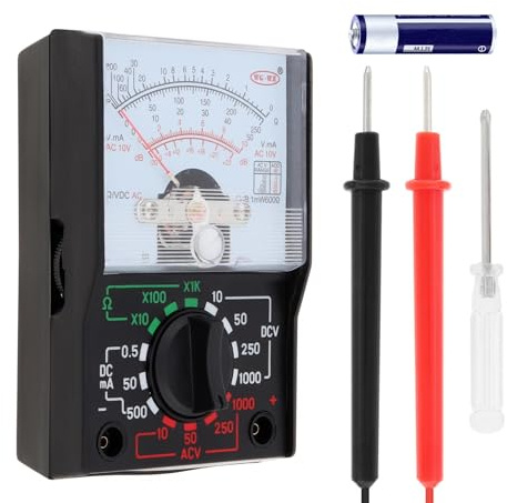 ChgImposs Analog Multimeter Electric AC/DC Include AA Battery Voltage Voltmeter Ammeter Kit with Cross Screwdriver, Analog Pointer Multimeters Testing Instrument