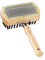 Nobby Nature Line Pudelbürste mit Holzgriff doppelt, Holzfarbe/Schwarz/Grau