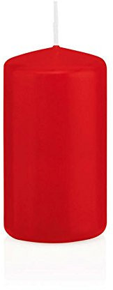 Wiedemann 218117.001 Stumpenkerzen, Wachs, Rot, 12 x 6 cm, 16-Einheiten