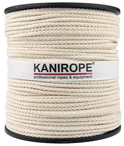 Kanirope® Corde Cordage en Coton COBRAID 3mm 100m tressée Blanc Crème