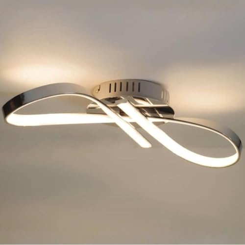 KosiLight - Deckenleuchte - design LED Chrom unendlich Band (15 W) - Acht - Silber/Chrom - 1200 lm - Metall und PVC - IP20 - A