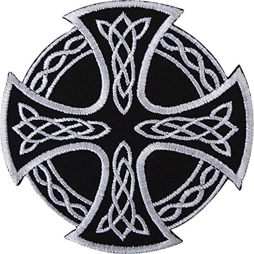 Keltischer Knoten, Malteser Kreuz, bestickt, zum Aufbügeln/Aufnähen auf Shirt, Jacke, Tasche, Abzeichen