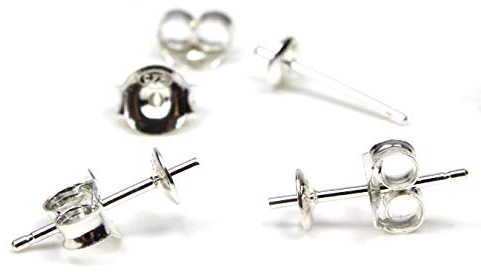 NaturSchatulle Ohrstecker Rohlinge 100% 925 Sterling Silber Butterfly Verschluss I 5 Paar I Ohrringe Basteln DIY Schmuckherstellung Nickelfrei