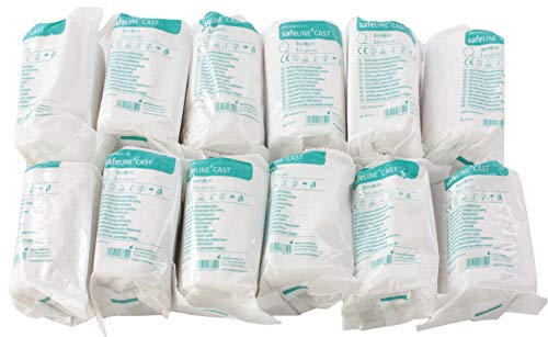 Gipsbinden 12er Set Schnellgipsbinden 12x Gips Abdruck Binden 10 cm x 300 cm Gipsabdruck Gipsbinde zum Basteln schnelltrocknend G33