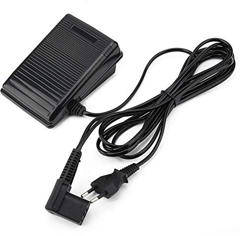 Focket Interruttore a pedale con cavo di alimentazione, interruttore a pedale elettronico per macchina da cucire, 220 V, spina (UE), nero, on/off, pedale