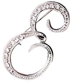 Tonsee Brosche 1PC Kristall 26 Englische Buchstaben Silber Brosche Paar Denkmal Schmuck Liebe Geschenke Schmuck Glitzersteine, Strasssteine, Brosche mit Initialen (E)