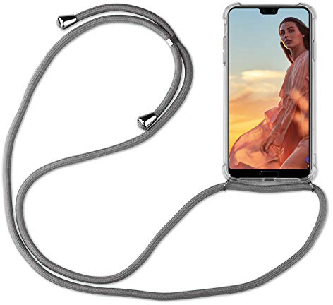 betterfon Hülle Kompatibel mit Huawei P20 Pro | Handykette Smartphone Halskette Hülle mit Band | Handyhülle mit Kordel zum Umhängen Kompatibel für P20 Pro | Grau