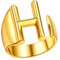 FindChic gold Initial Anfangsbuchstabe H Ring Offener Letter H Ring Damen Herren Namensring Partnerring für Freundin Tochter