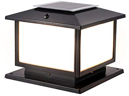 ACMHNC Pfostenleuchte Aussen Solar,Außenleuchte Wasserdicht Schwarz Gartenlampe Antike Sockelleuchte Pfostenlichter Aluminium Vintage Outdoor Solar Post Cap Hof Terrasse Spalte Wegeleuchte,E27 Fassung