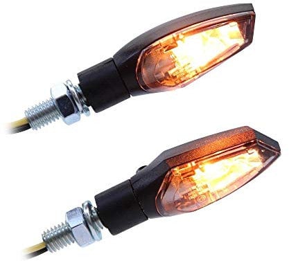 Halogen Blinker Wave schwarz getönt Kurz für Motorrad Quad Roller Chopper Tourer Bobber Custom