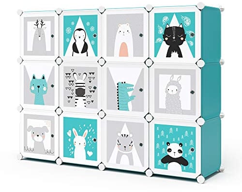 Vicco Kinderregal Andy, Blau, 145 x 110 cm 12 Fächer