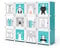 Vicco Kinderregal Andy, Blau, 145 x 110 cm 12 Fächer