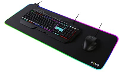 Gelid Solutions Nova Alfombrilla de ratón XL – Alfombrilla de ratón para videojuegos con iluminación LED – Alfombrilla de escritorio – Grande (80 x 30 cm)