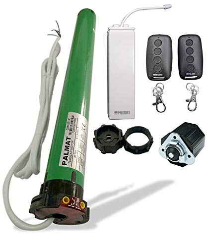 PALMAT - Moteur pour volet Roulant Tubulaire - avec 2X émetteurs intelligents pour Le contrôle d'entrée, Idéal pour Les Rideaux et Les Stores (60 SW, 45kg Force de Traction)