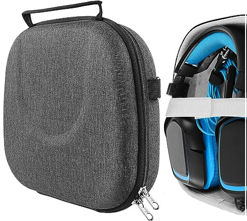 GEEKRIA Shield Headphones Case Compatible with Logitech G935, G635, G533, G430, G35 Gaming Headsets, Replacement Hard Shell Travel Carrying Bag with Cable Storage (Dark Grey)