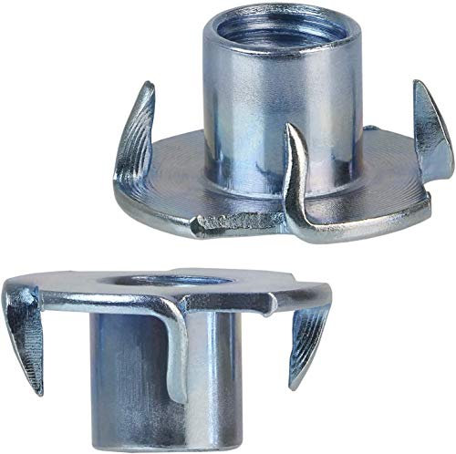 Tendaggimania 24 pezzi Dadi Ragno filettati M10 x 12 mm - Fondello Dado Ragno 4 punte - Rivetti filettati Ferramenta in acciaio - Viti per legno, Mobili, Piedini, Prese Arrampicata