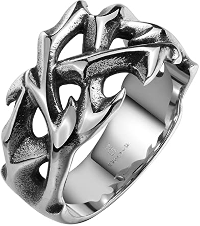 HCMA Vintage aushöhlen Design Edelstahl Dornen Herrenring Paar Ringe für Männer Frauen Cooles nordisches Wikinger Schmuck Geschenk