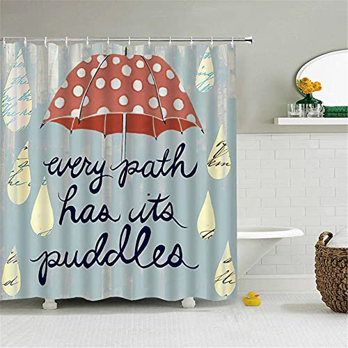 Tenda Doccia Lavabile Ombrello 3D Stampa di alta qualità Impermeabile Poliestere tessuto Tenda Doccia con 12 Ganci Tenda Doccia- 240x200cm