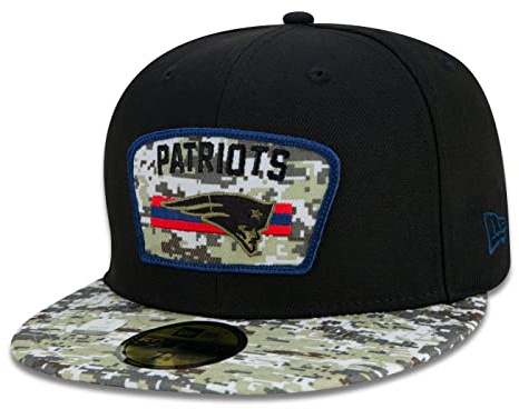 New Era 59Fifty England Patriots Cap Basecap Baseballcap Flat Brim Fitted NFL-Cap Herren - Hinten geschlossen, mit Schirm Frühling-Sommer Herbst-Winter Frühjahr Sommer Herbst Winter - 7 1/8 (56,8