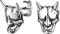 Suplight 925 Sterling Silver Demon Oni Earrings Gothic Jewelry Devil Punk Skull Stud Earrings for Men Women
