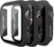 Mugust 3 Pack Case for Apple Watch 38mm, Hard PC Full Protective Cover with Tempered Glass, Compatible with Apple Watch Series 3/2/1 38mm