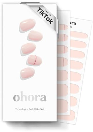 Ohora Semi Cured Gel Strips (N Basic No.11) - Works With Any Lamps, Salon-Quality, Long Lasting, Easy to Apply & Remove - Includes 2 Prep Pads, File & Wooden Stick