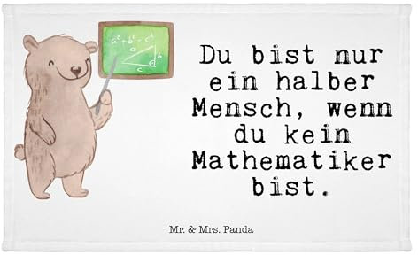 Mr. & Mrs. Panda Gäste Handtuch Mathematiker Herz - Geschenk, Bachelor, Mathematik Studium, Reisehandtuch, Beruf, Kollege, Kinder Handtuch, Master,